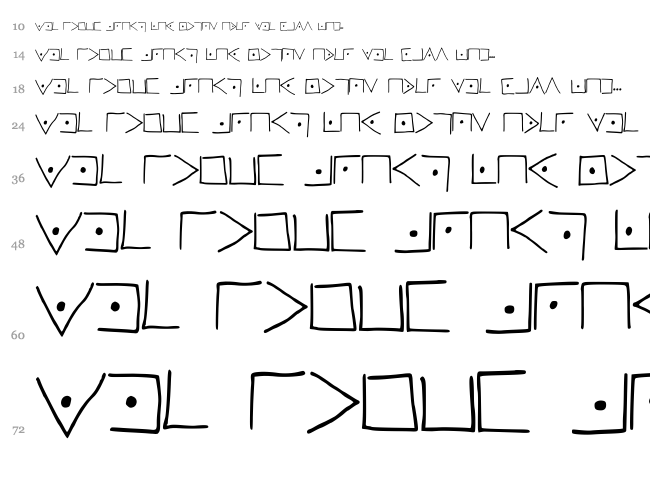 PigPen Code Font font waterfall