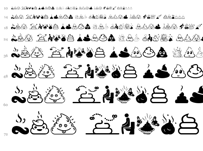 Poop font waterfall