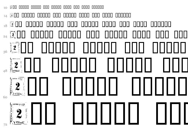 Postage Stamps font waterfall