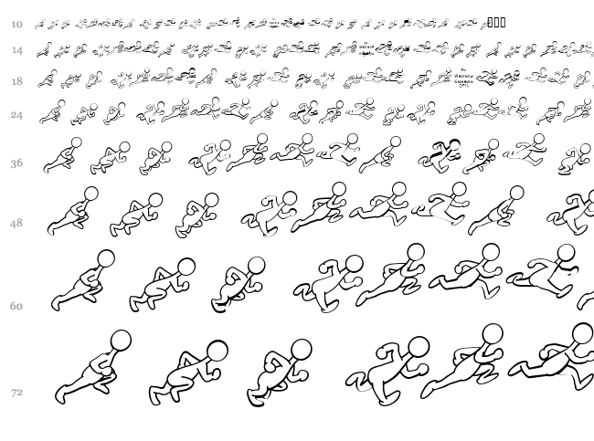 Preston Blair Run font waterfall