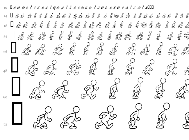 Preston Blair Walk font waterfall