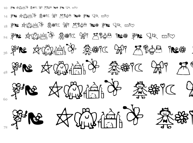 Princess Dings font waterfall