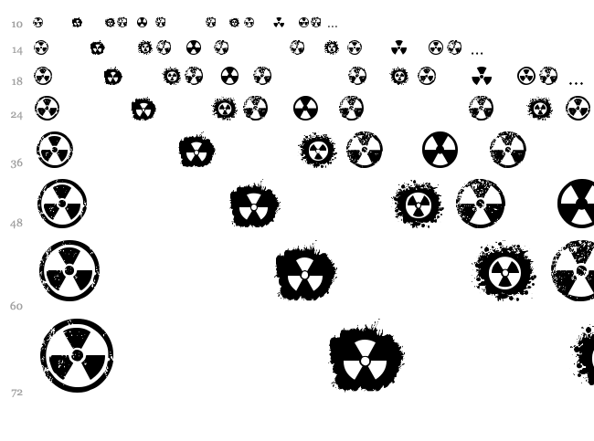 Radiation font waterfall