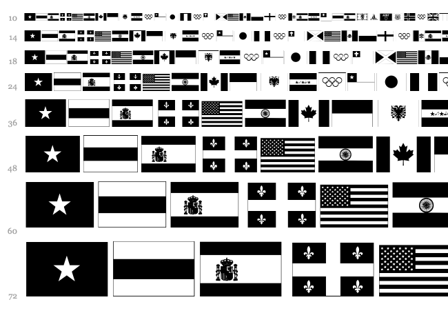 Raise Your Flag font waterfall