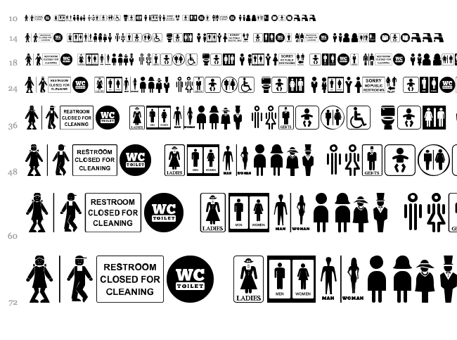 Restroom font waterfall