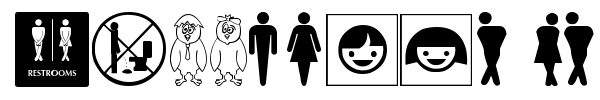 Restroom Signs TFB font
