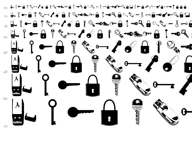 Samys Keys'N'Keys font waterfall