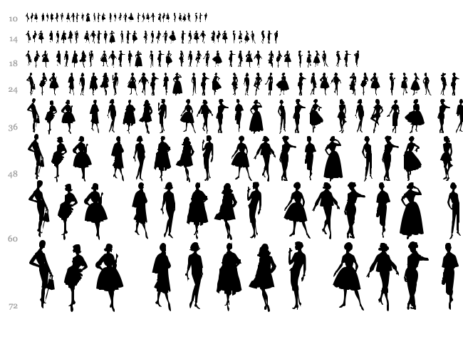 Sewing Patterns font waterfall