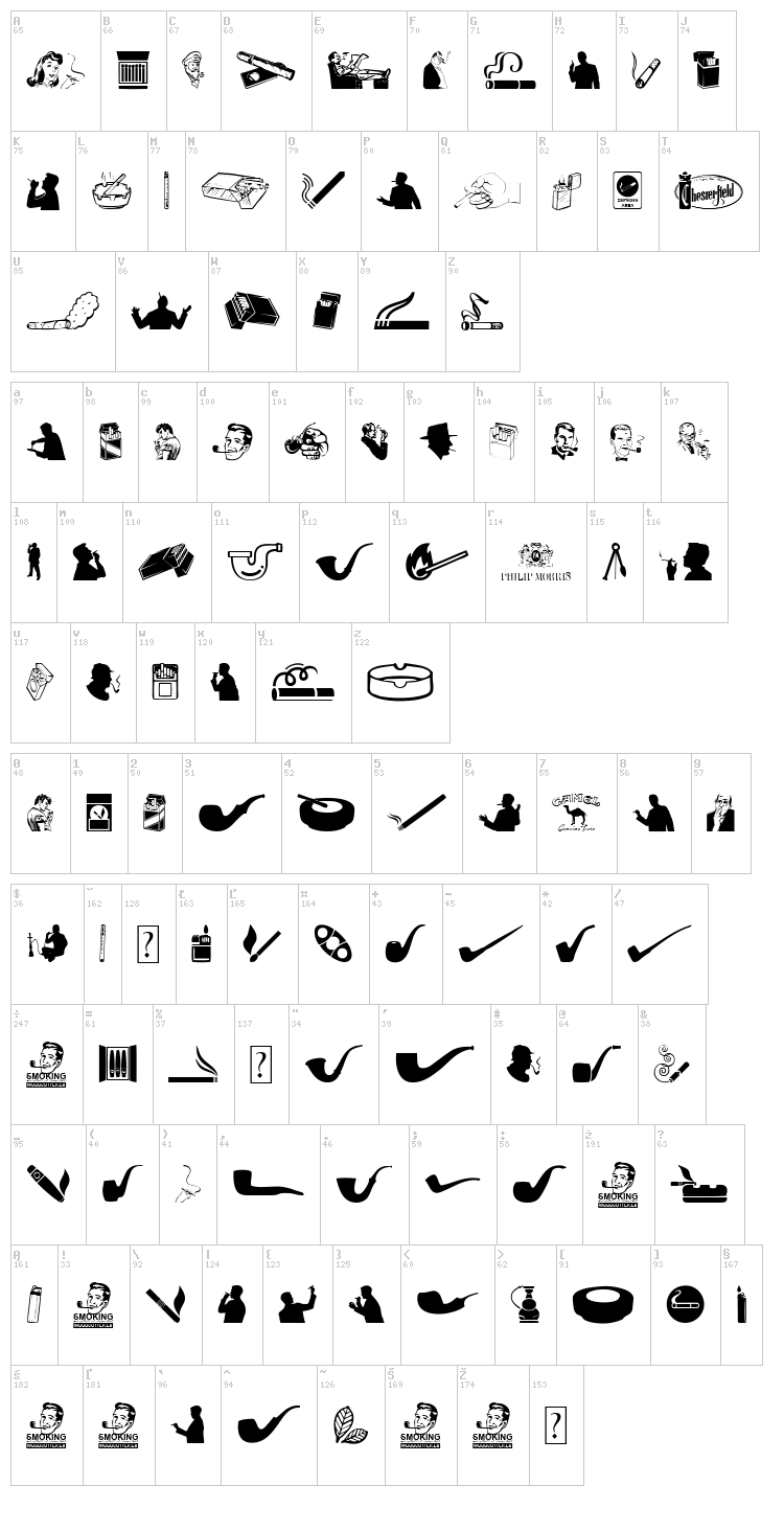 Smoking font map