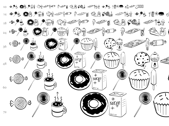 Sugar Coma font waterfall