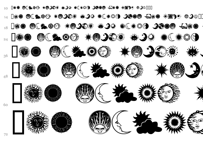 Sun N Moon font waterfall