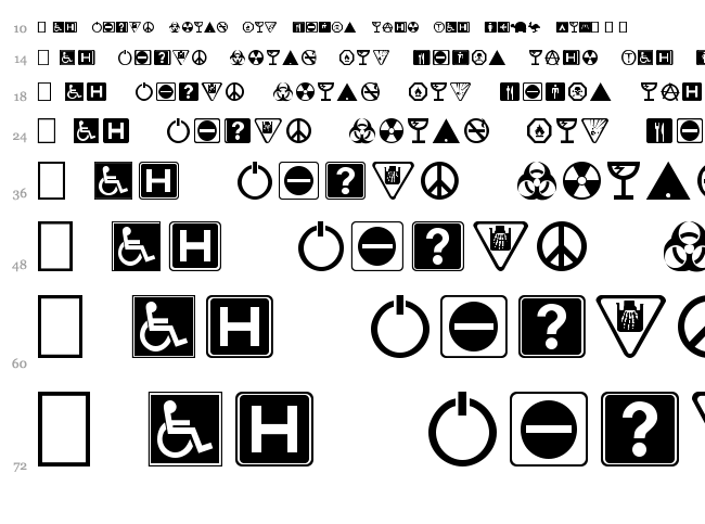 Symbolix font waterfall
