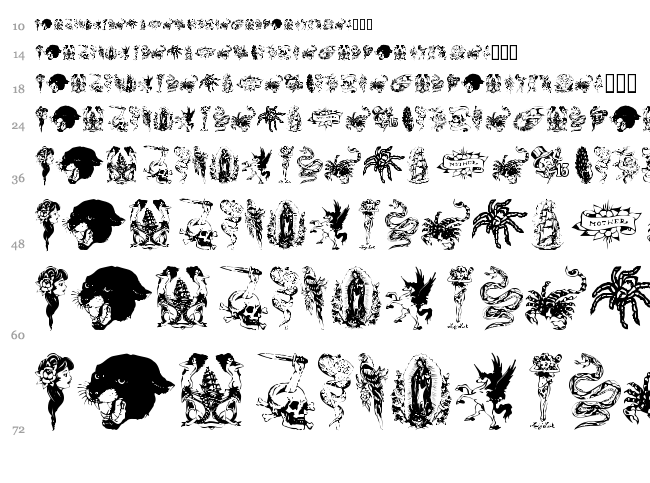 Tattoo Parlour font waterfall