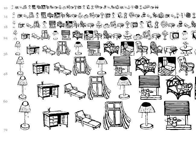 The Ikea Uniform font waterfall