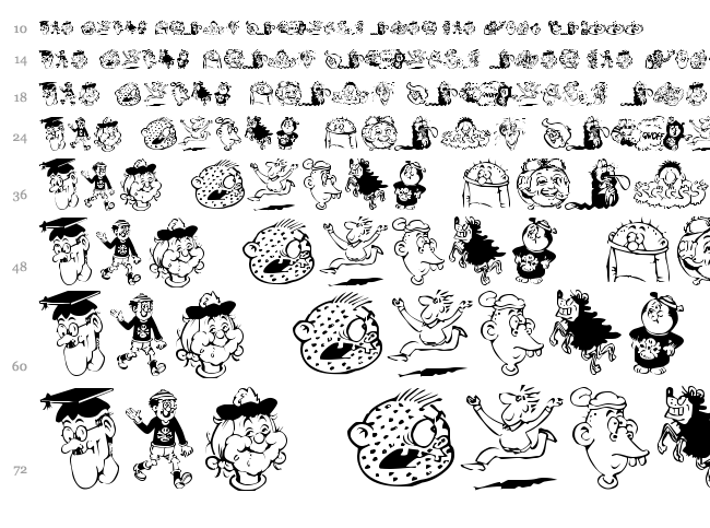 Toons One font waterfall