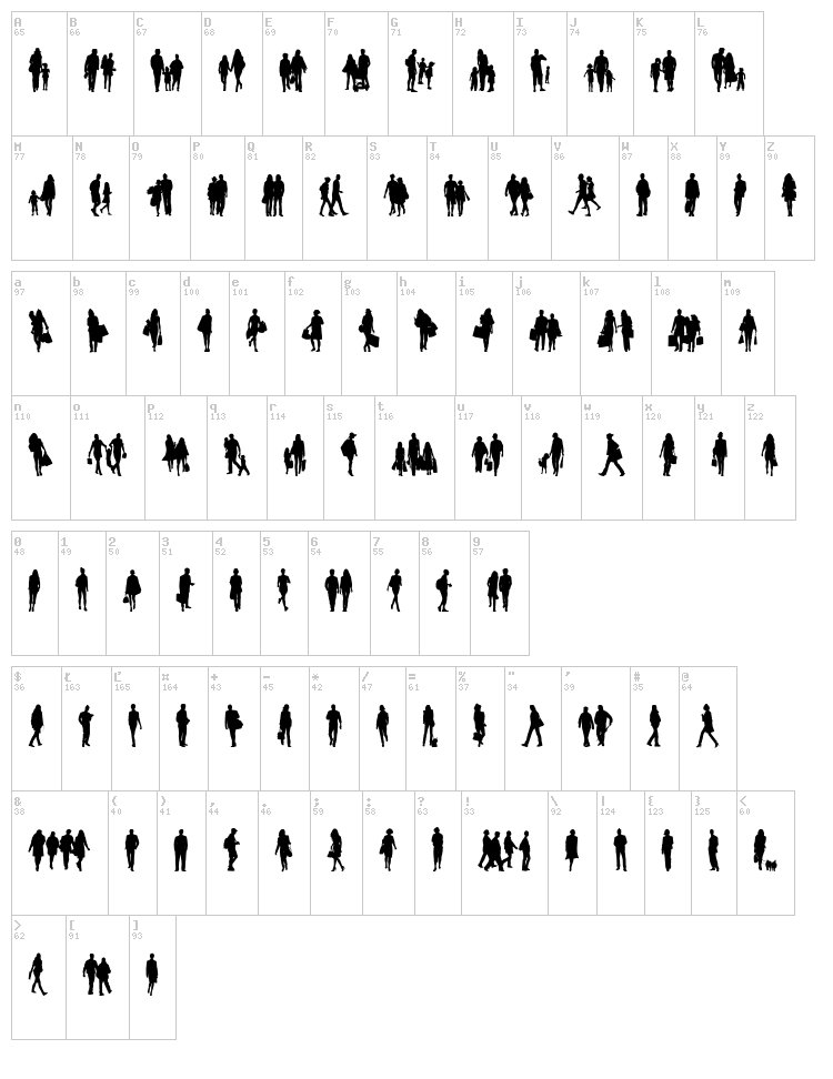 Townsfolk font map