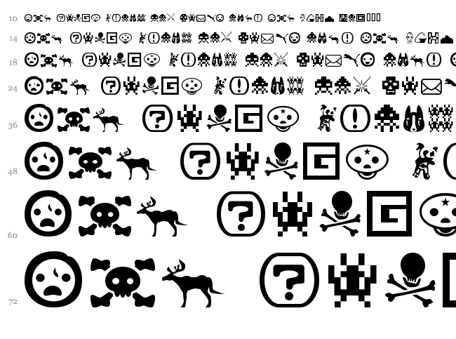 Toybox font waterfall