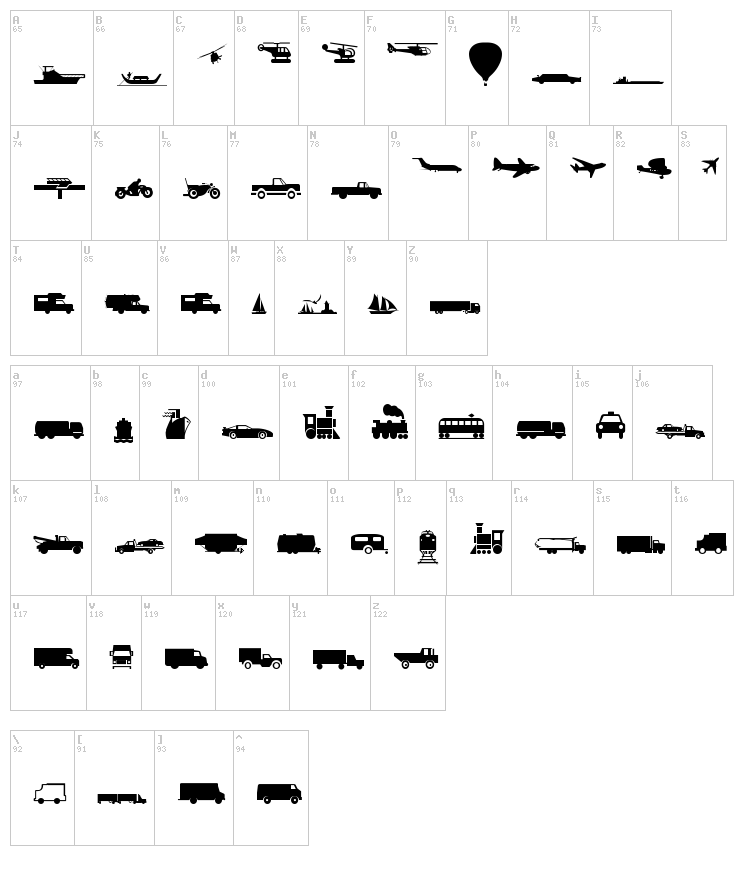 Traffic font map