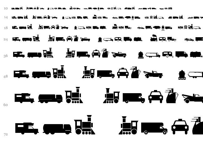 Traffic font waterfall