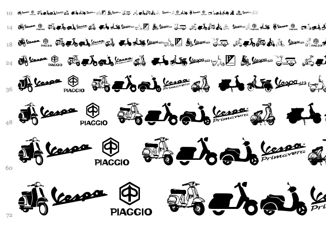 Vespa font waterfall