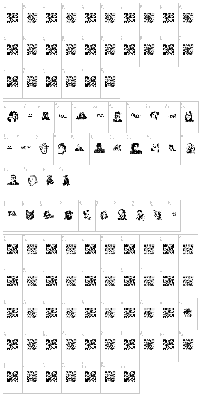 Viral Fun font map
