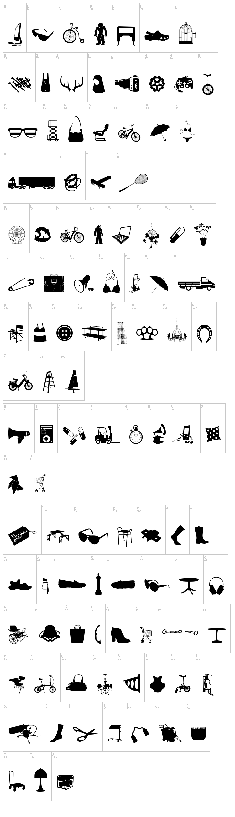 WC Sold Out E Bta font map