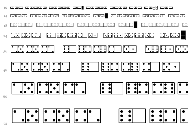 White Dominoes font waterfall