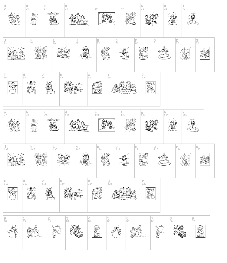 Winter font map