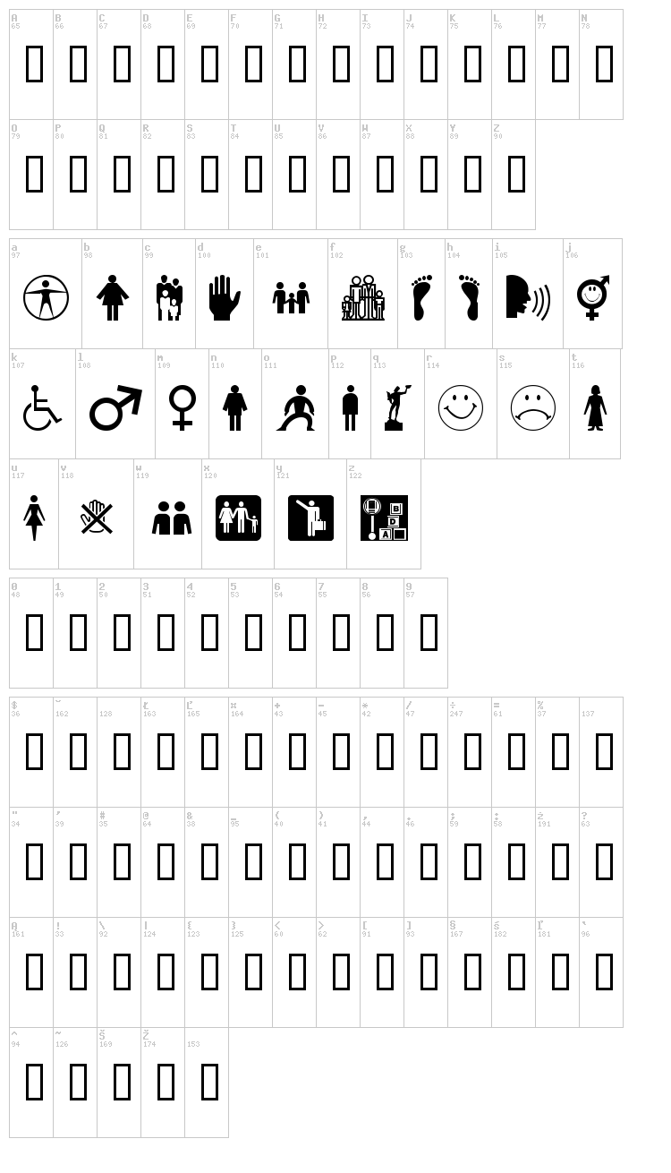 WM People 1 font map