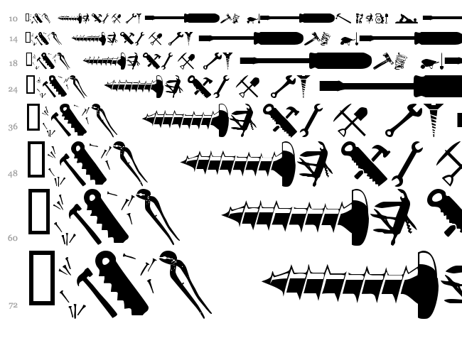 WM Tools 1 font waterfall
