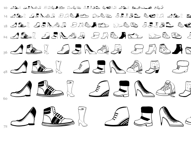 Women And Shoes font waterfall