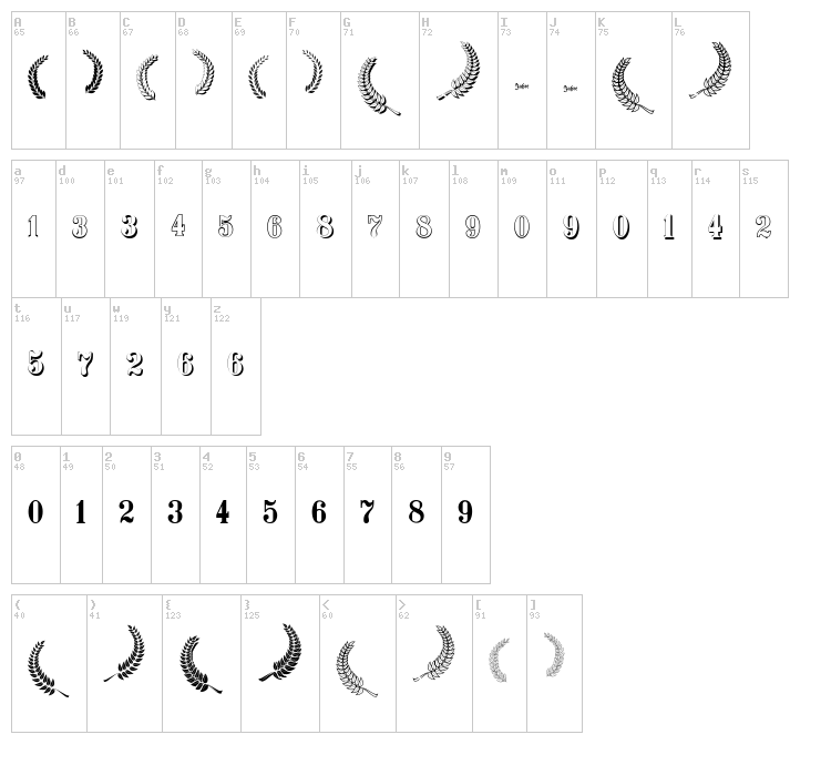 Youbilee font map