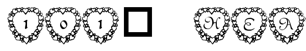 101! Heart Framed font