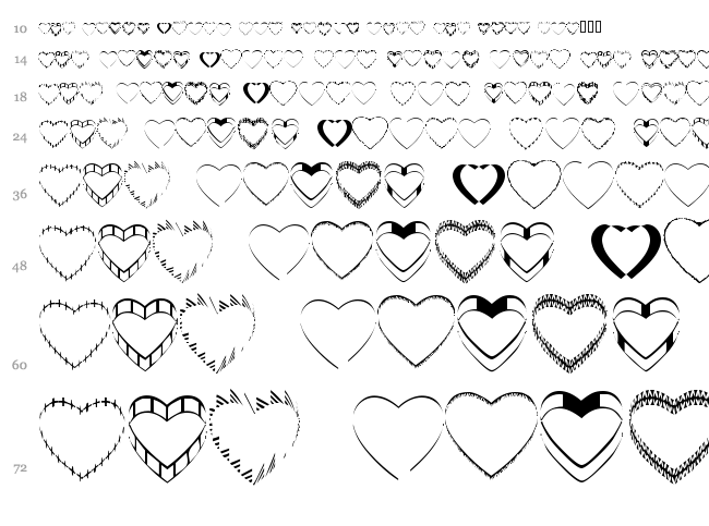 4YEOhearts font waterfall