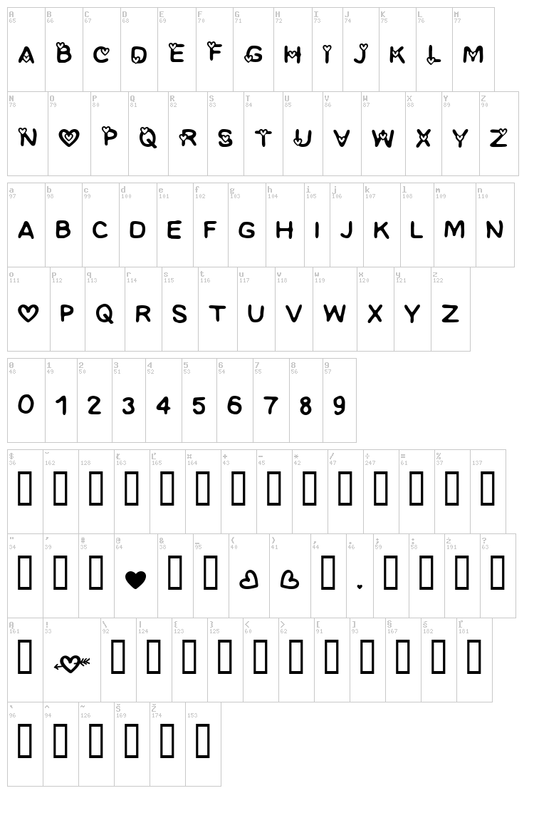 CF I love Montreal font map