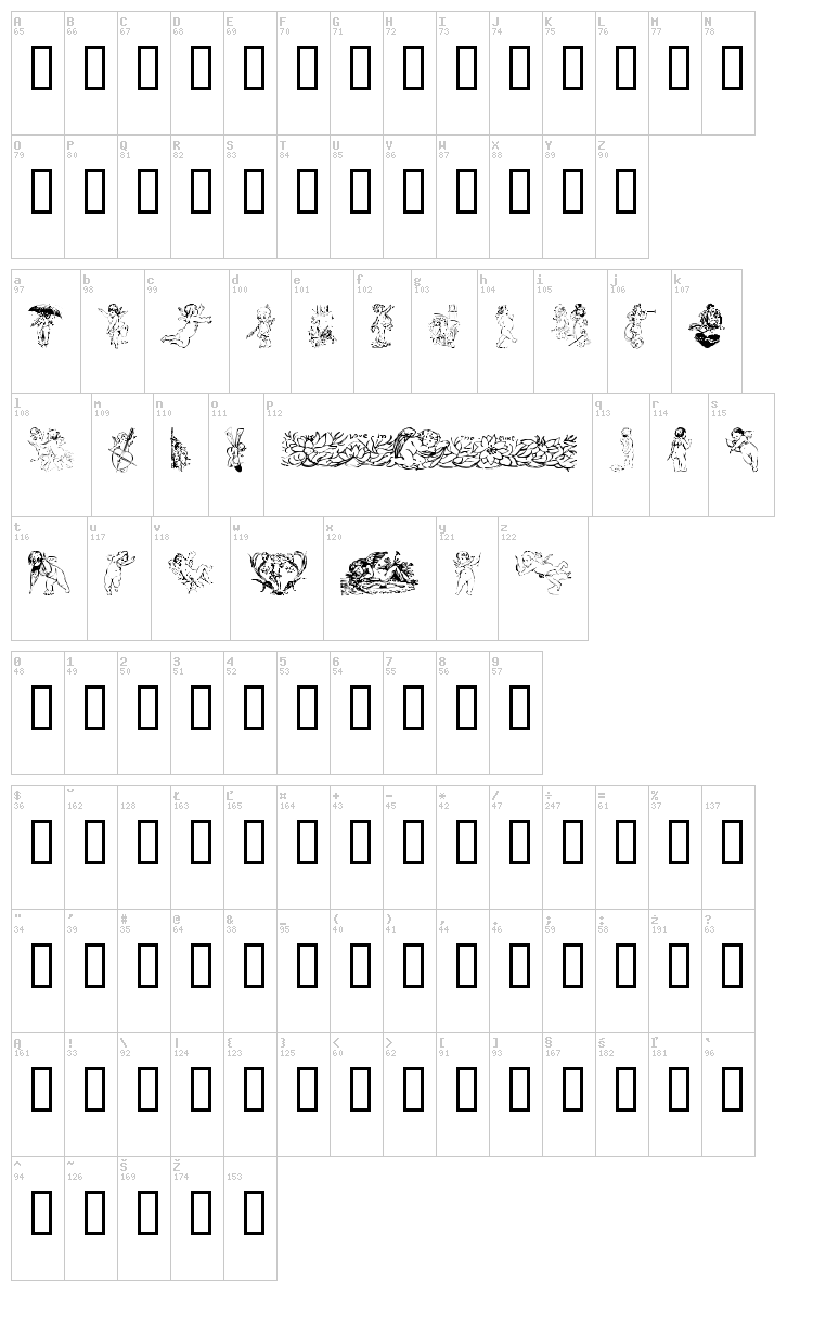 Cherub font map