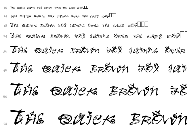 Clb:Valentine font waterfall