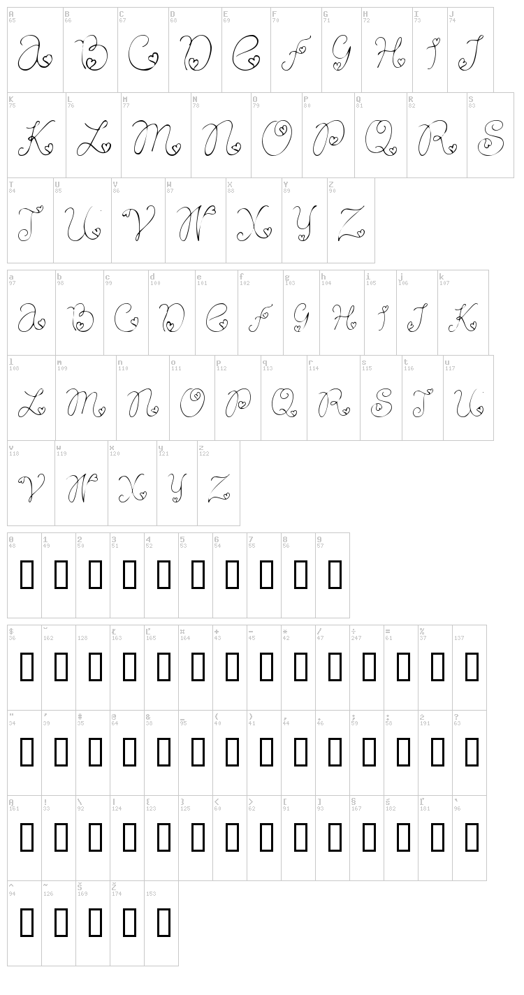 Craftopia Love font map