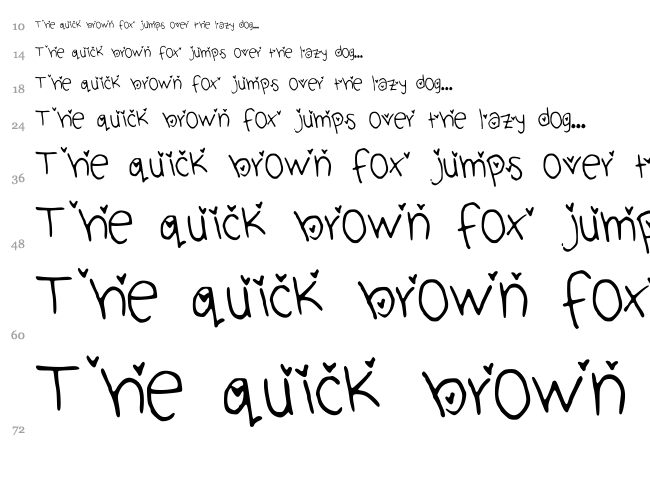 Cute Heart Font font waterfall