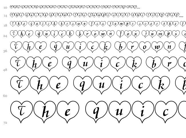 Heart Becker font waterfall