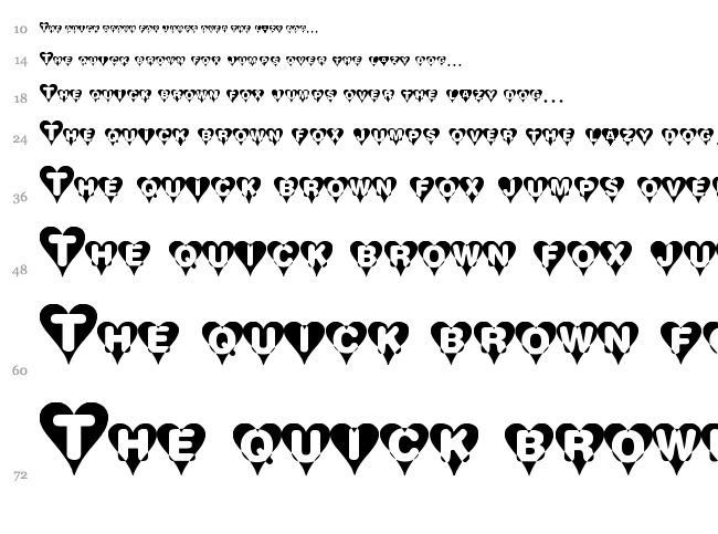 Heart font waterfall