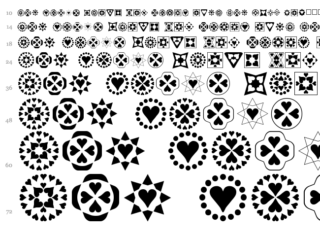Heart Things font waterfall