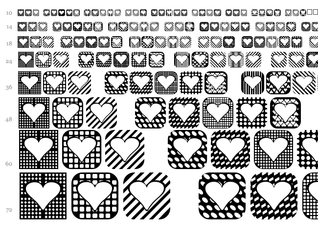 Heart Things 2 font waterfall
