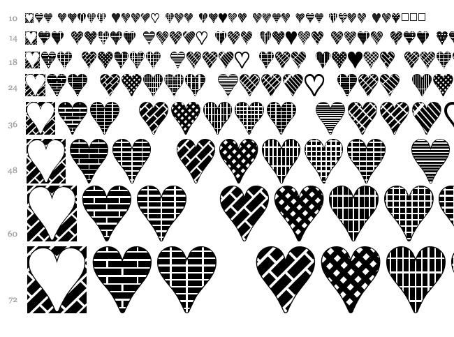 Heart Things 3 font waterfall