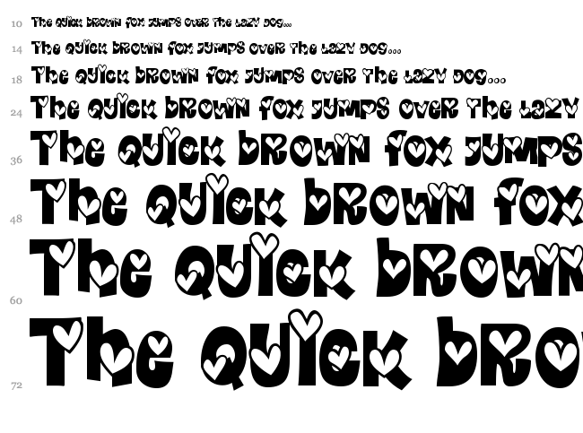 Heartland font waterfall