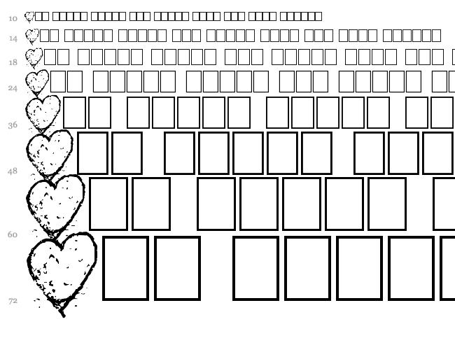 Heartz font waterfall