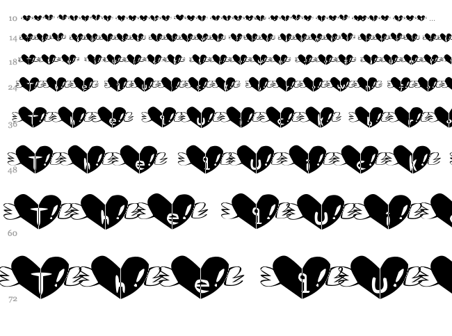 Heart Font font waterfall