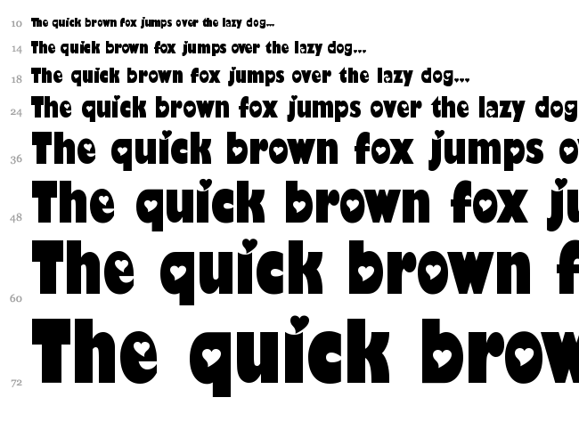 Hole-Hearted font waterfall