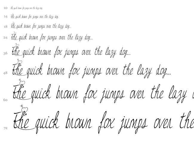 Jessy Heart font waterfall