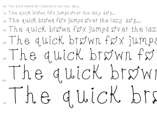KB Bonjour Sweetheart font waterfall
